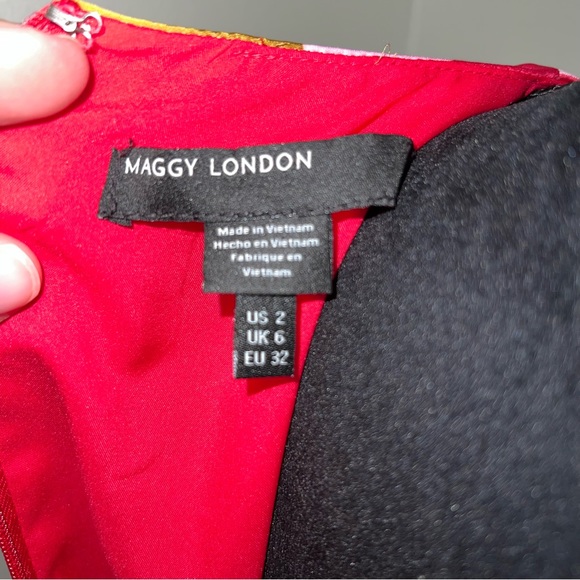 Maggy London Pop Party striped midi asymmetrical dress size 2 - Picture 14 of 16